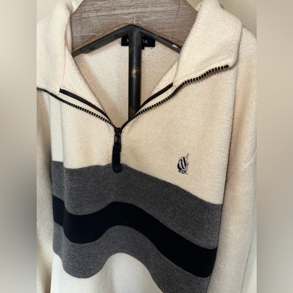 Vintage Nautical wool quarter zip fleece - Picture 2 of 5